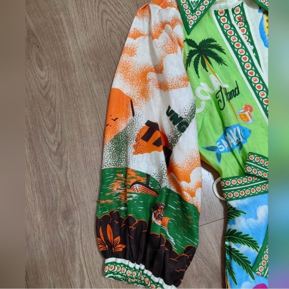 ALEMAIS Paradiso Printed Linen Mini Dress - Picture 9 of 14